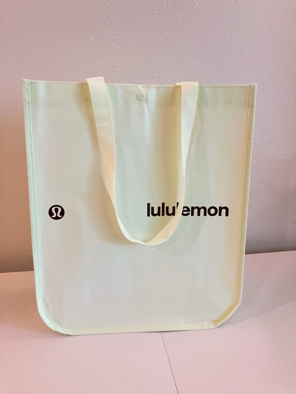 LuLulemon Pale Yellow Reusable Tote Bag travel